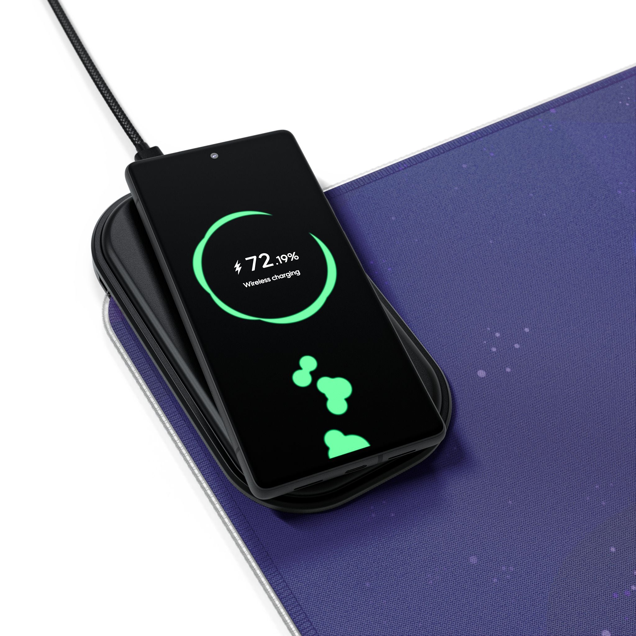 LED Gaming Mouse Pad with Wireless Charging - Cosmic Design for Developers, Unique Desk Accessory, Gaming Gift, Gamer Setup, LED Desk Pad