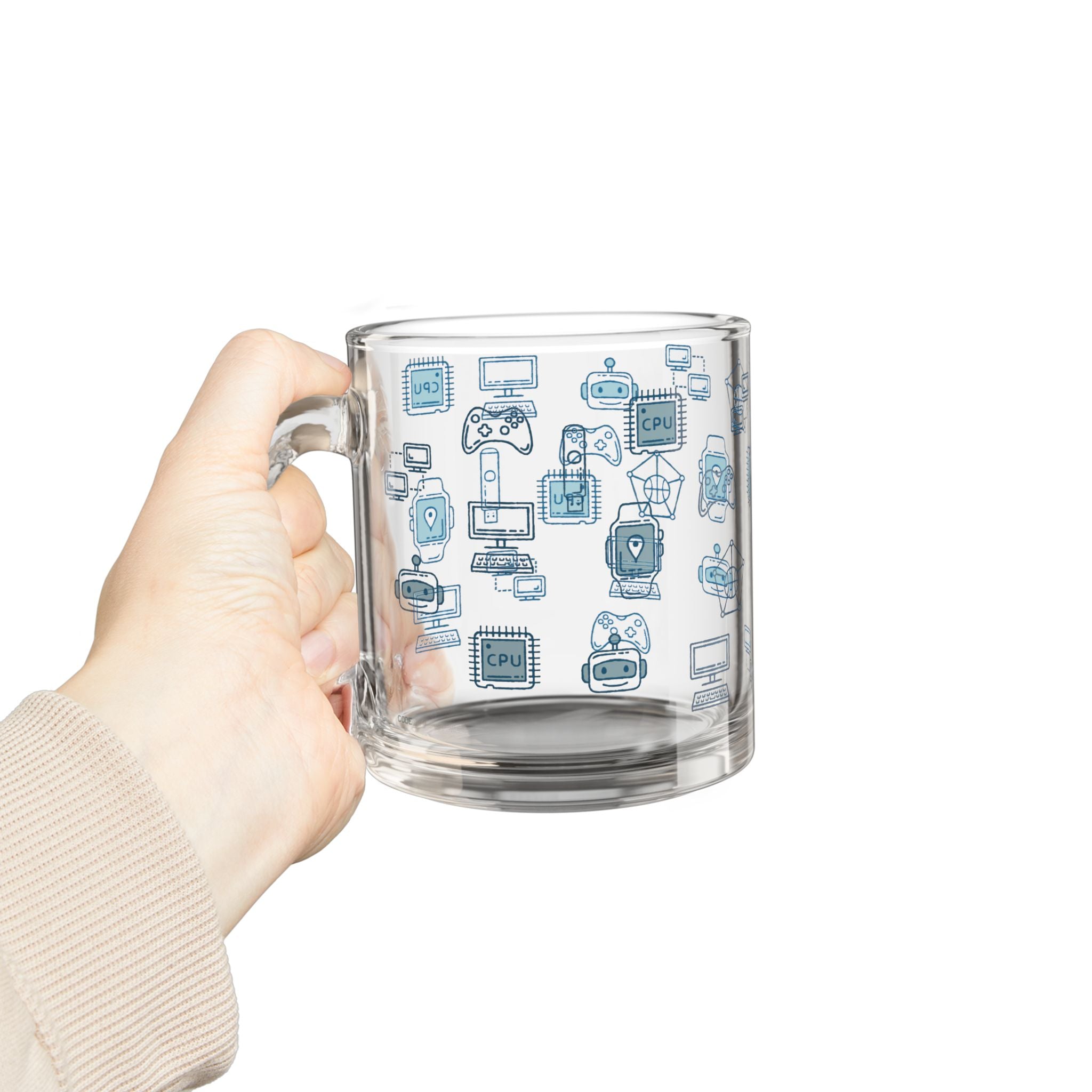 Tech-Themed 10oz Glass Mug | Perfect for Gamers, Programmers & Tech Lovers, Great Gift for Birthdays, Christmas, or Celebrations