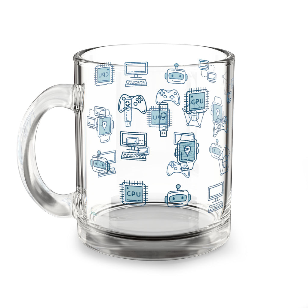 Tech-Themed 10oz Glass Mug | Perfect for Gamers, Programmers & Tech Lovers, Great Gift for Birthdays, Christmas, or Celebrations